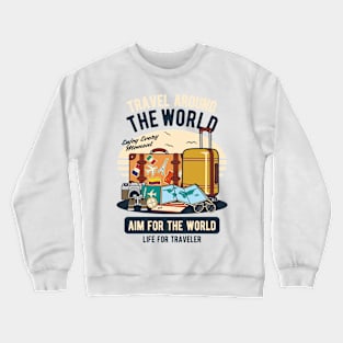 Travel Around The World, Vintage Retro Classic Crewneck Sweatshirt